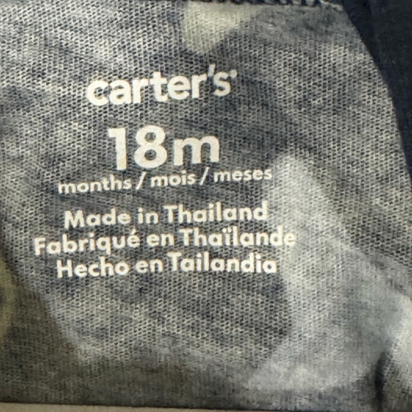 Carter's Navy Shark Pattern Romper - Picture 10 of 13